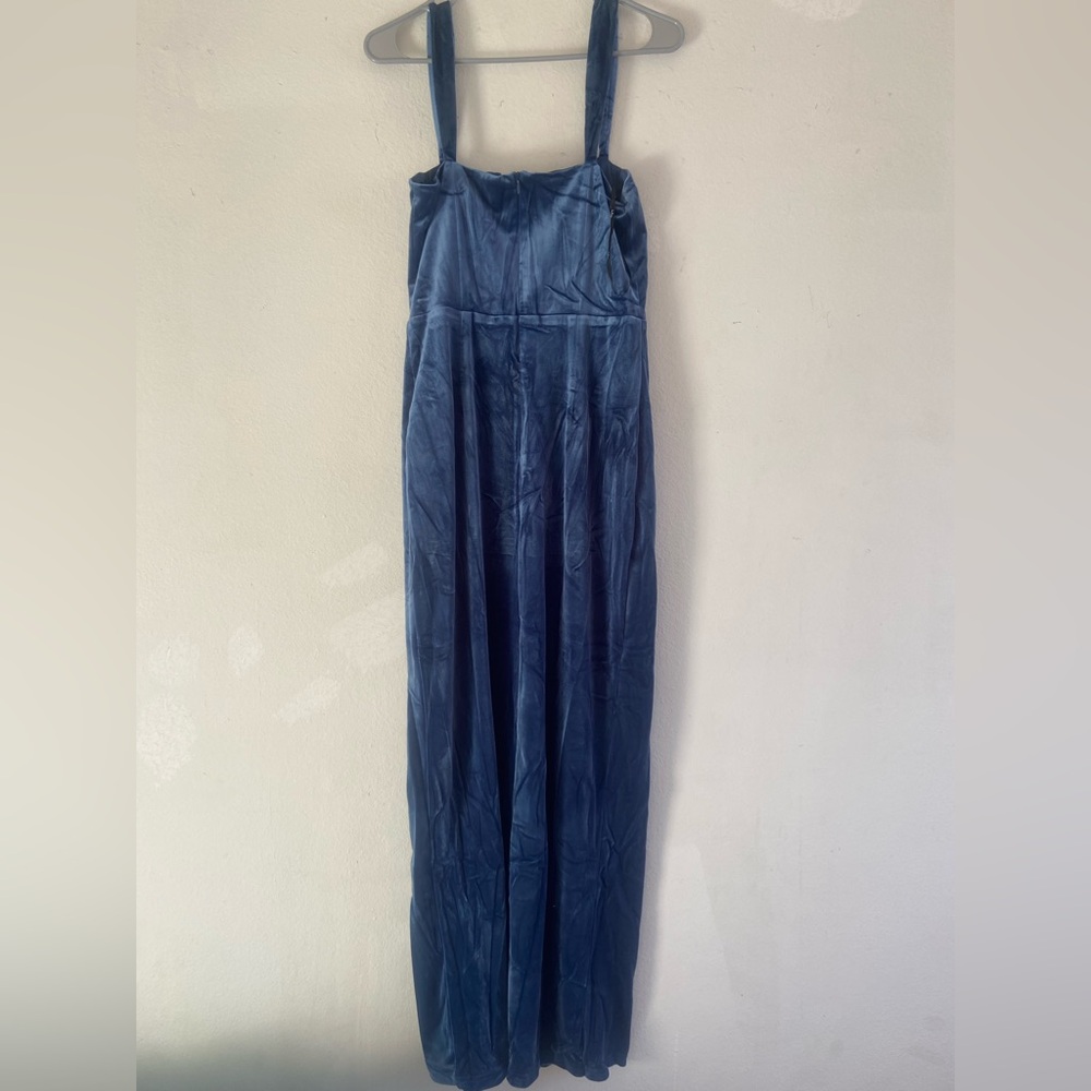 Lulu's NWT Pristine Luxury Blue Velvet Bustier Maxi Dress - Picture 11 of 13
